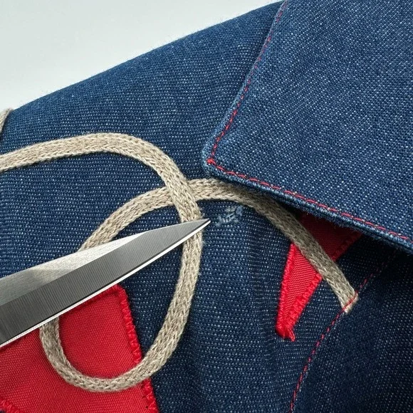 Vintage Denim Midi Dress‎ Medium Pockets Western Cottagecore Rodeo Prairie USA - Picture 9 of 11